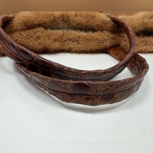 100% AUTHENTIC PRADA SHEARLING, MINK AND CROCODILE HANDBAG PURSE - Picture 14 of 14